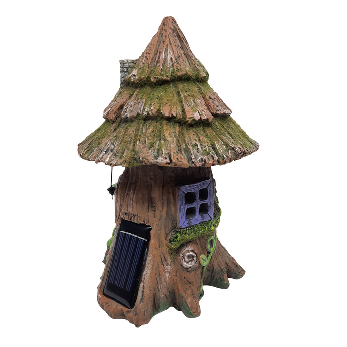Solar Moss Fairy Tree House w/Hammock