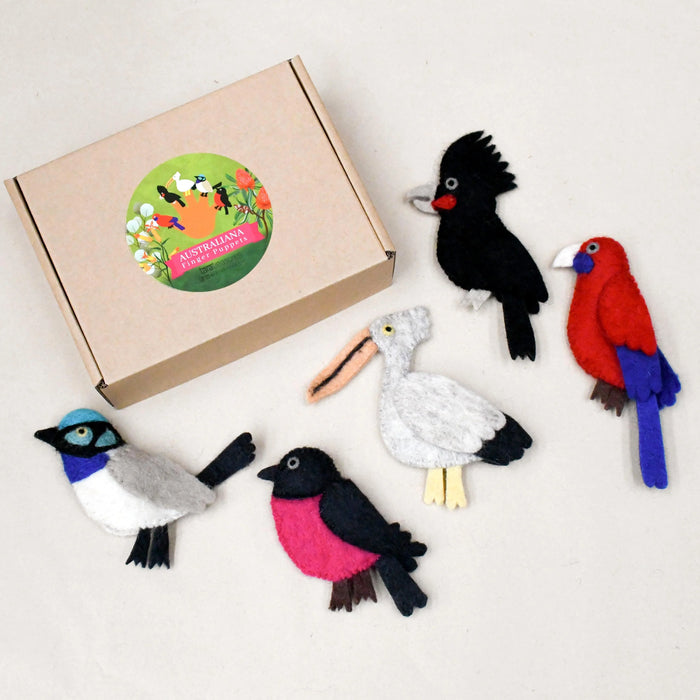 Tara Treasures | Australian Colourful Birds - Finger Puppet Set