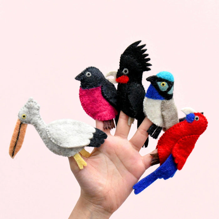 Tara Treasures | Australian Colourful Birds - Finger Puppet Set