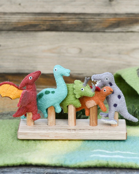 Tara Treasures | Dinosaur Finger Puppets Set