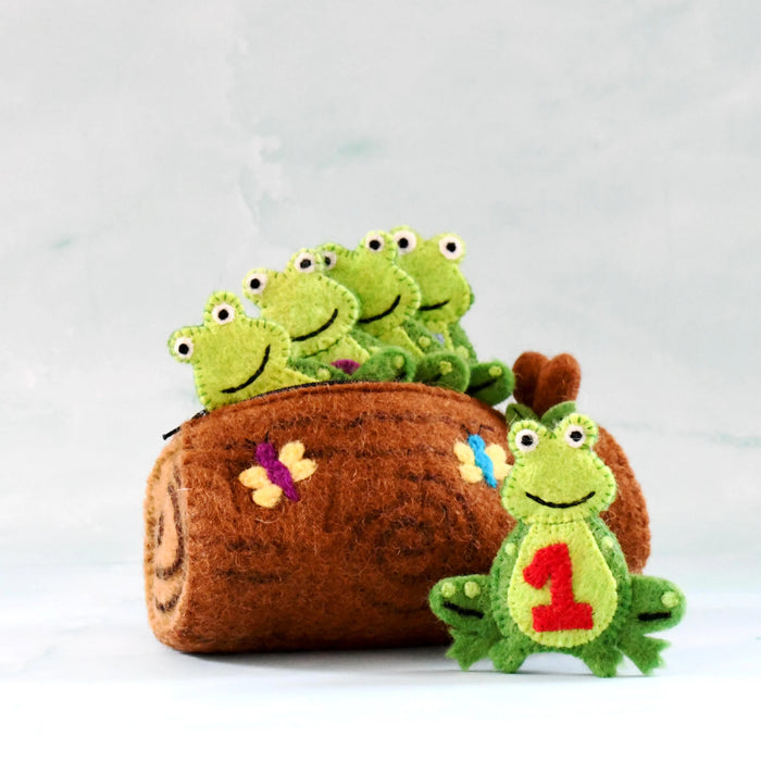 Tara Treasures | Felt - 5 Speckled Frogs