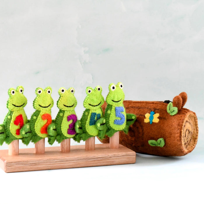 Tara Treasures | Felt - 5 Speckled Frogs