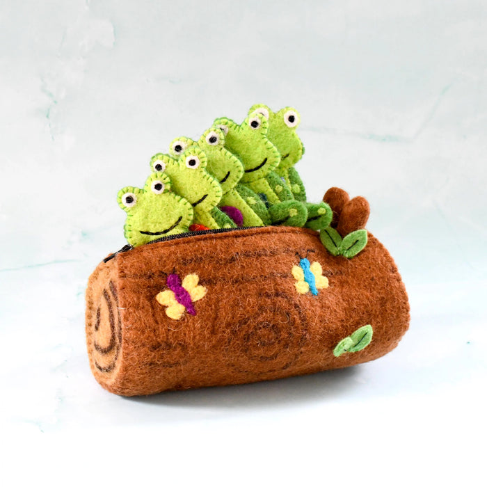 Tara Treasures | Felt - 5 Speckled Frogs