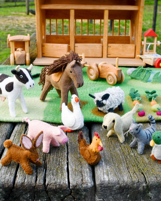 Tara Treasures | Felt Farm Animals Toys Set - Set of 10 Toys