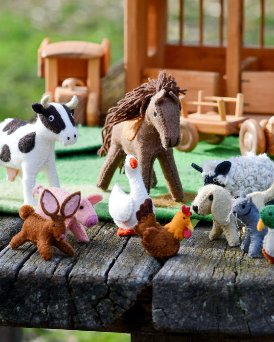 Tara Treasures | Felt Farm Animals Toys Set - Set of 10 Toys