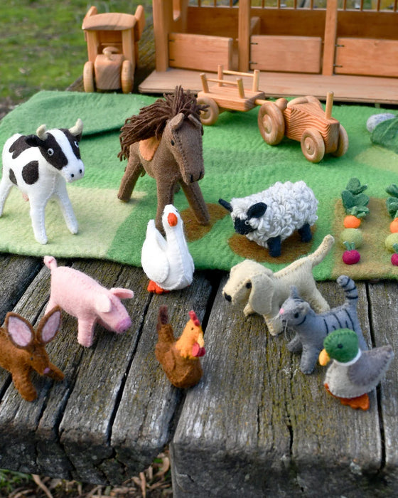 Tara Treasures | Felt Farm Animals Toys Set - Set of 10 Toys