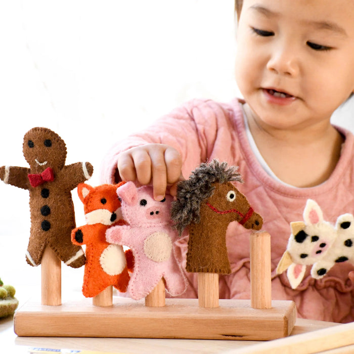 Tara Treasures | Felt Finger Puppet Stand (5 rods)