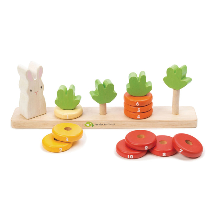 Tender Leaf Toys | Counting Carrots Wooden Stacker