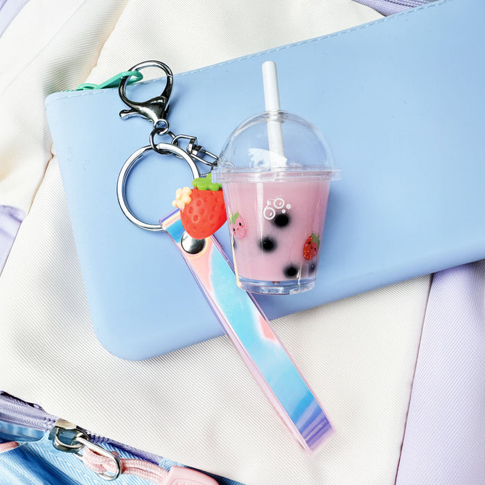 Tiger Tribe | Bag Charm Kit - Strawberry Bubble Tea