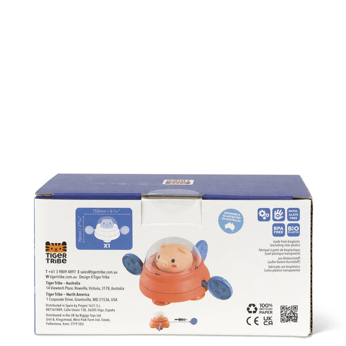 Tiger Tribe | Bath Toy | Space Piggy Paddle Ship