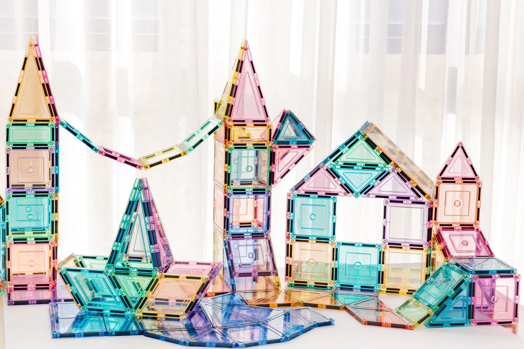 TileTek | Magnetic Tiles | 112 Piece Pastel Builders Set