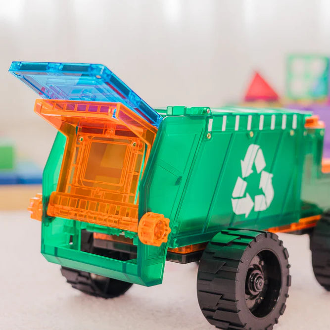 TileTek | Magnetic Tiles | 14 Piece Mega Recycling Truck