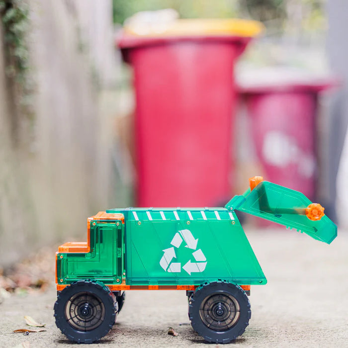 TileTek | Magnetic Tiles | 14 Piece Mega Recycling Truck