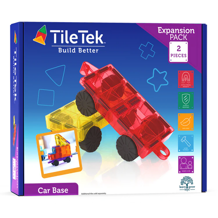 TileTek | Magnetic Tiles | 2 Piece Car Base Pack
