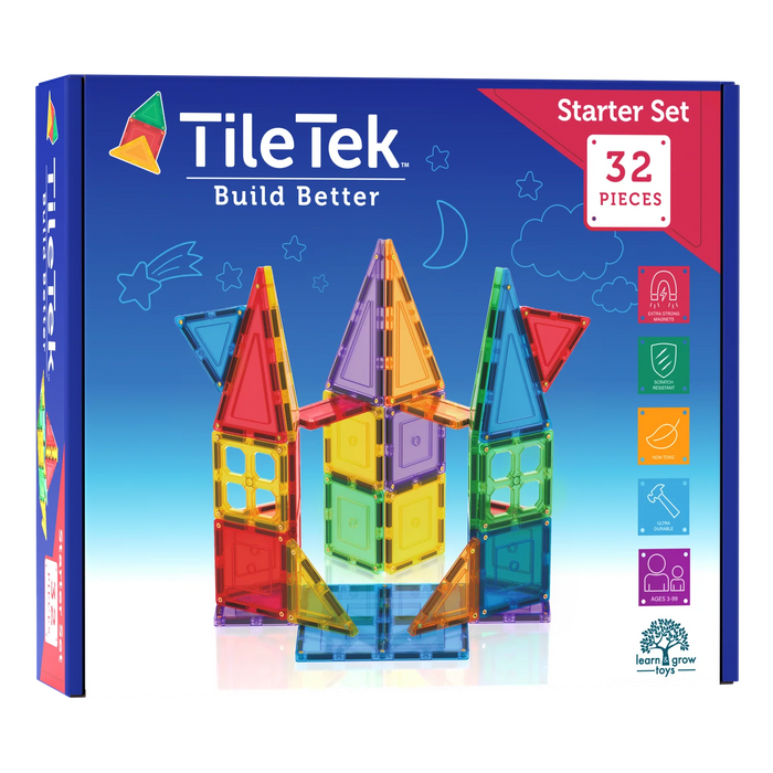 TileTek | Magnetic Tiles | 32 Piece Starter Set