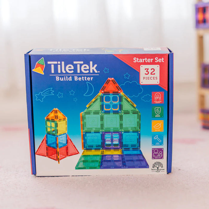 TileTek | Magnetic Tiles | 32 Piece Starter Set