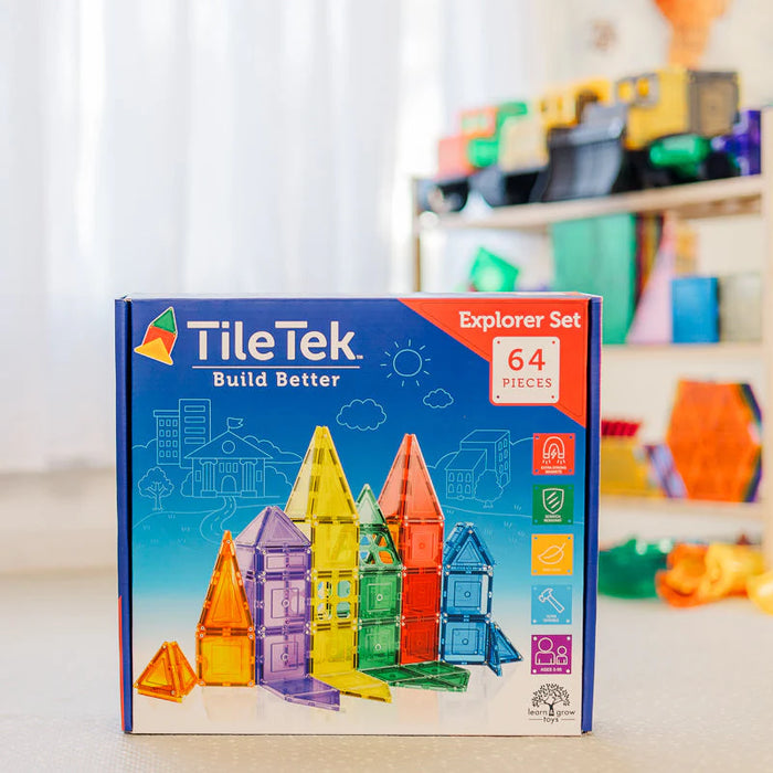 TileTek | Magnetic Tiles | 64 piece Explorer Set