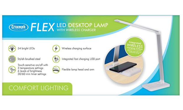Triumph | Flex LED Desktop Lamp w/ Wireless Charger