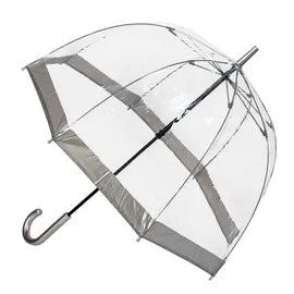 Umbrella | Adult | Clear Birdcage | Thick Silver Trim