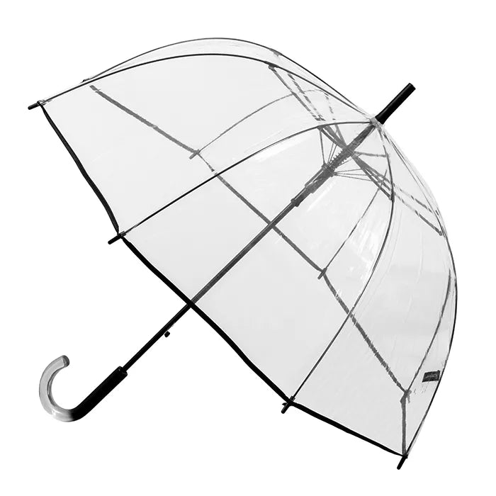 Umbrella | Adult | Clear Birdcage | Thin Black Piping