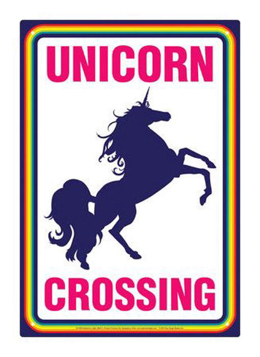 Unicorn Crossing Tin Sign