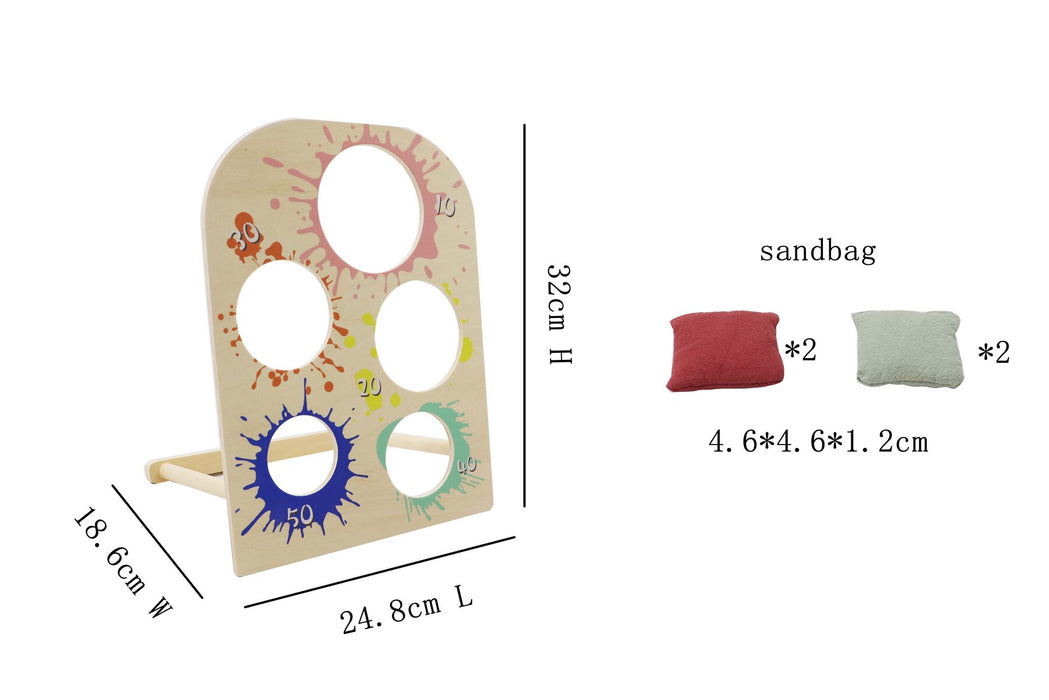 Wooden Sandbag Toss - Cornhole standup