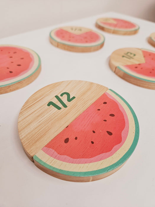Wooden Watermelon Fraction Set