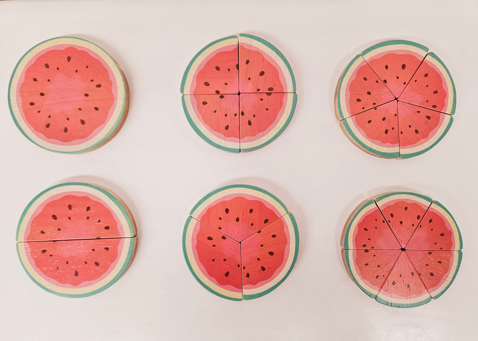 Wooden Watermelon Fraction Set