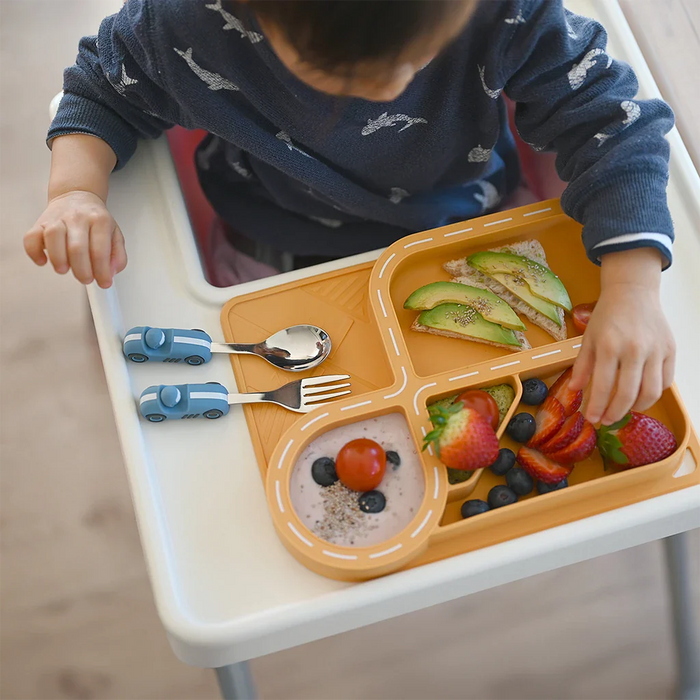 Zooli | Children's Dinnerware Set - Butterscotch Racetrack