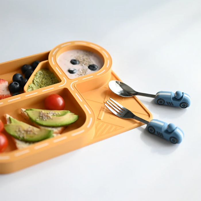 Zooli | Children's Dinnerware Set - Butterscotch Racetrack