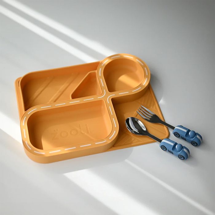 Zooli | Children's Dinnerware Set - Butterscotch Racetrack
