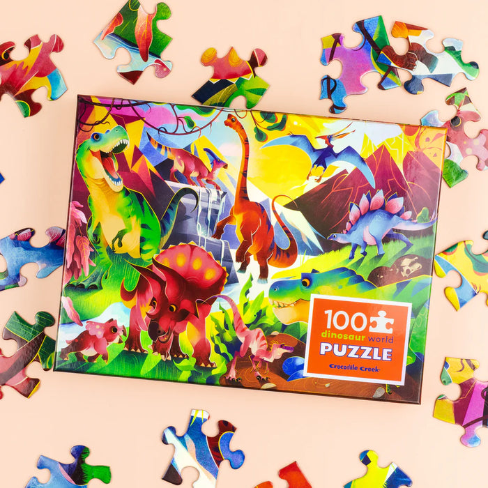 Crocodile Creek | Holographic Puzzle 100 pc - Dinosaur World