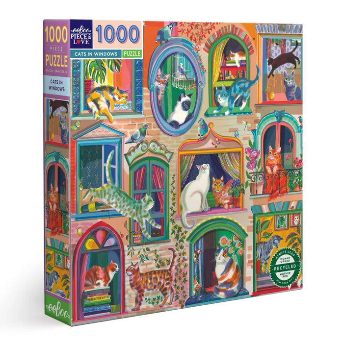 eeBoo 1000 pc puzzle | Cats in Window