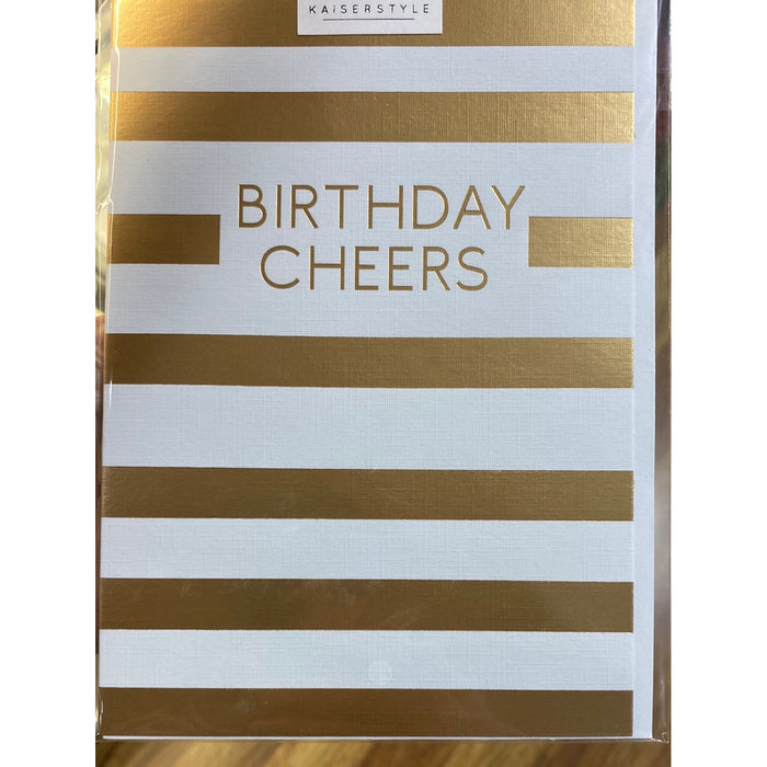 Birthday Card - Gold Stripes