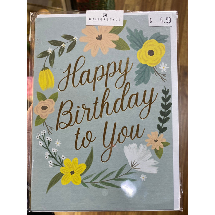 Birthday Card - Flora Wreath