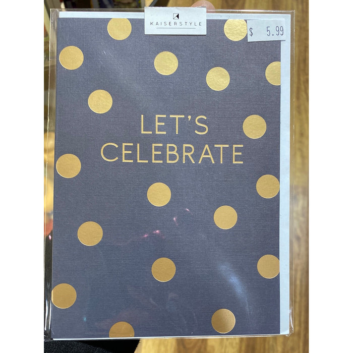 Any Occasion Card - Grey & Gold Spots