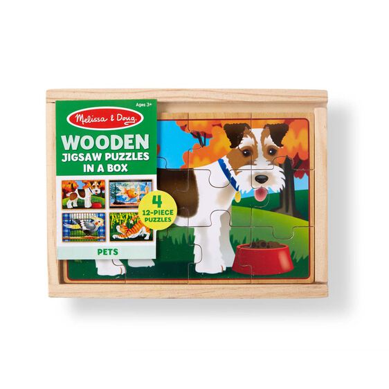Melissa & Doug | Wooden Puzzles in a Box | Pets