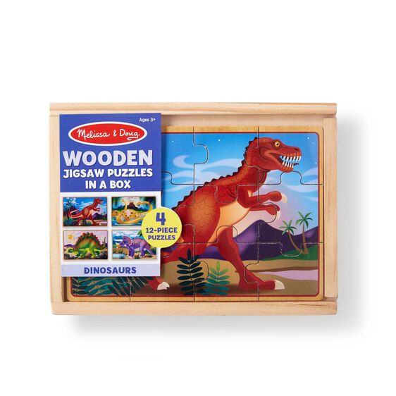 Melissa & Doug | Wooden Puzzles in a Box | Dinosaurs