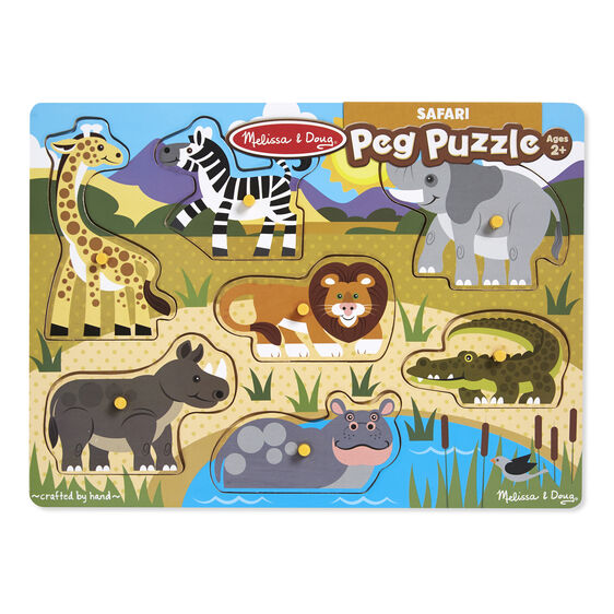 Melissa & Doug | Wooden Peg Puzzle | Safari
