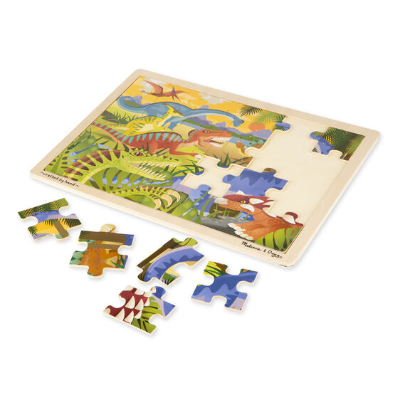 Melissa & Doug | Wooden Puzzle | 24 Pieces Dinosaur