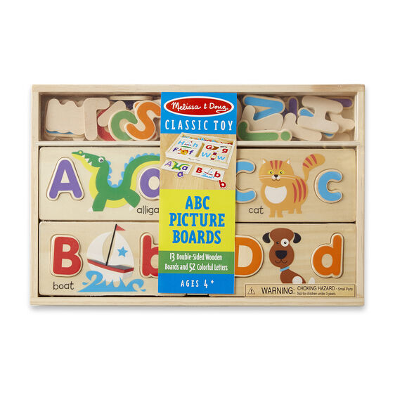 Melissa & Doug | Wooden Puzzle | Classic ABC Picture Boards