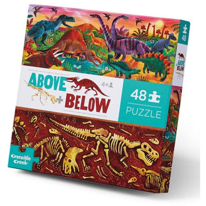 Crocodile Creek | Above & Below Puzzle 48 pc | Dinosaur World