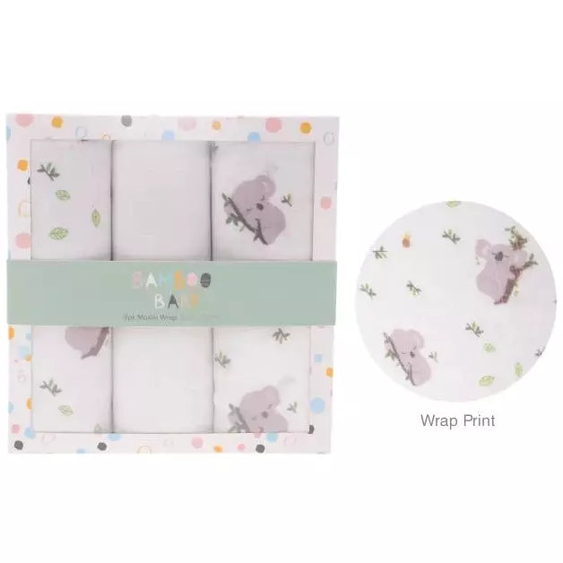 Baby Gift Set | Bamboo 3pk Muslin Wrap