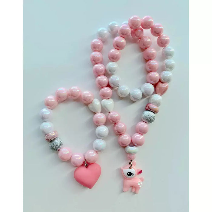 Bobble Bracelet | Pink Fawn Heart