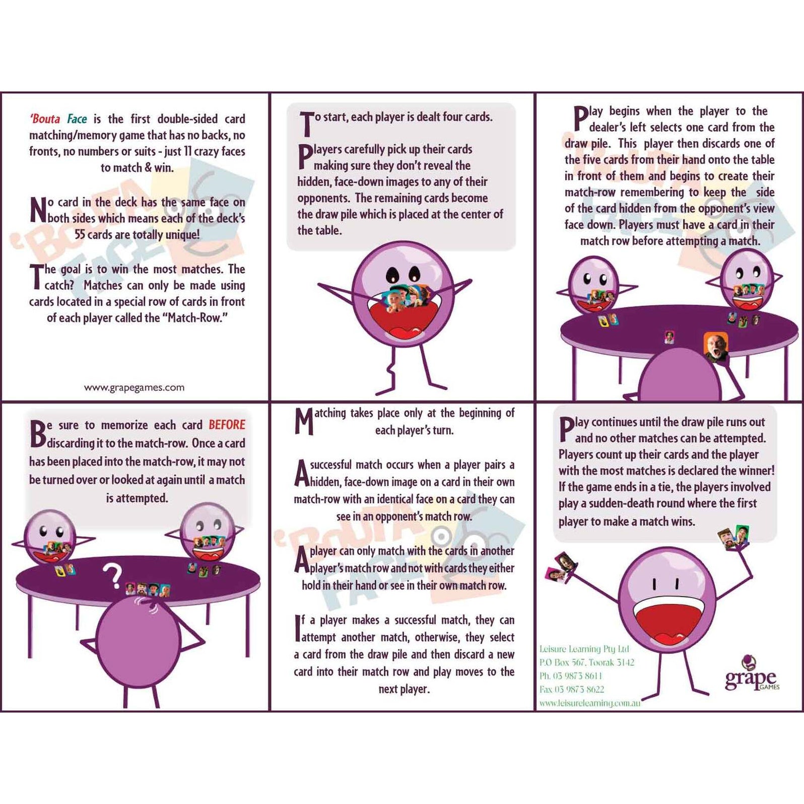 'Bouta Face Card Game — Delightful Rainglow