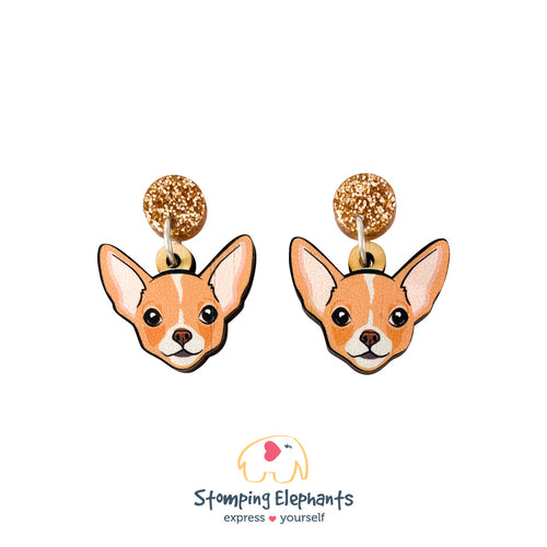Earrings | Dangles | Chihuahua Face