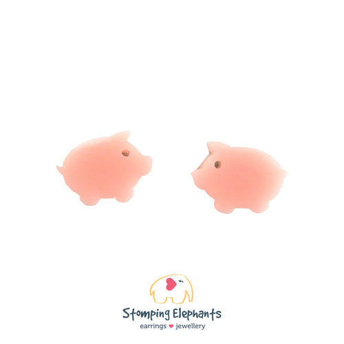 Earrings | Studs | Pig light pink - Medium