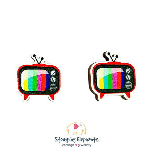 Earrings | Studs | Retro Television - Large