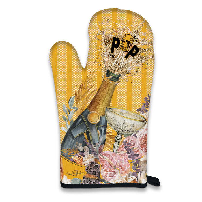 Lisa Pollock | Oven Mitt & Pot Holder Set | Champagne
