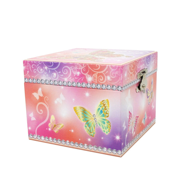 Pink Poppy | Small Musical Jewellery Box | Butterfly Skies